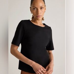 Quince Ultra stretch Ponte Short Sleeve Top Size XL